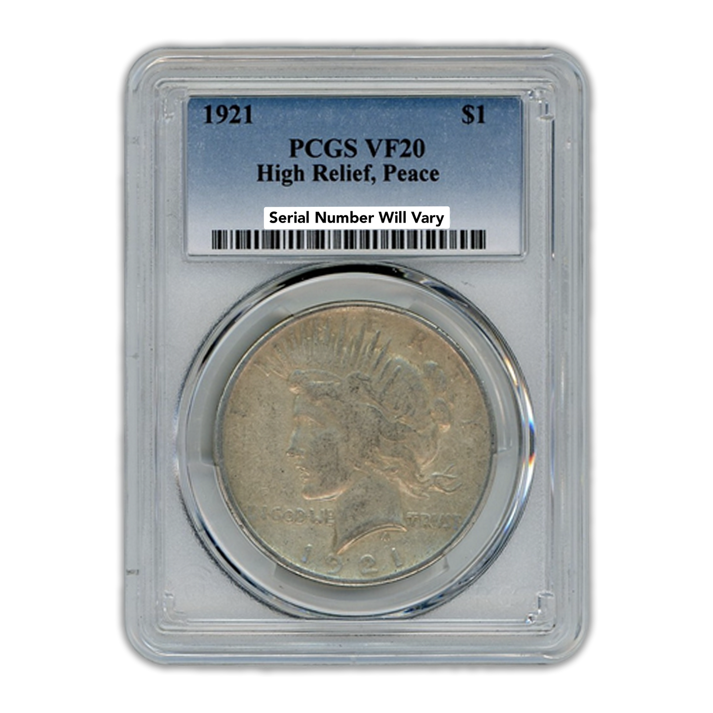 1921 Peace Silver Dollar - High Relief - PCGS VF20