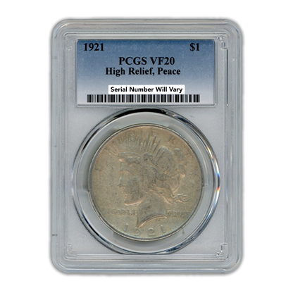 1921 Peace Silver Dollar - High Relief - PCGS VF20