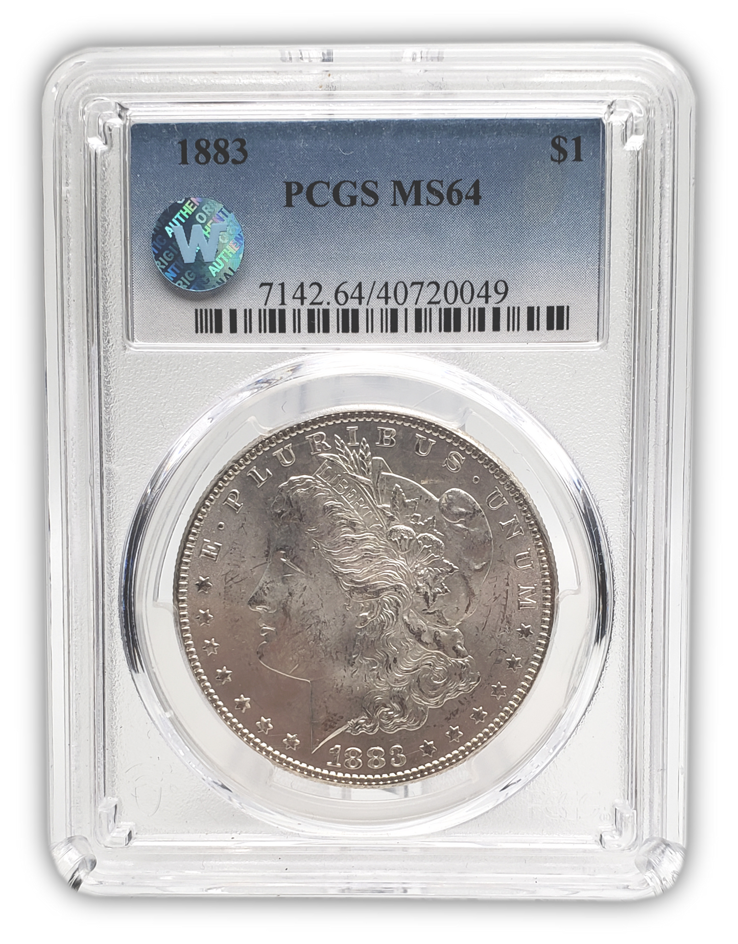 1883 Morgan Silver Dollar Philadelphia - PCGS MS64 Sight White