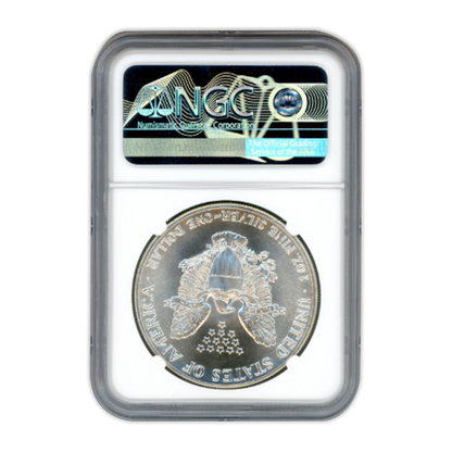 1986 Silver Dollar Eagle - First Year of Issue - Miles Standish Label NGC MS69