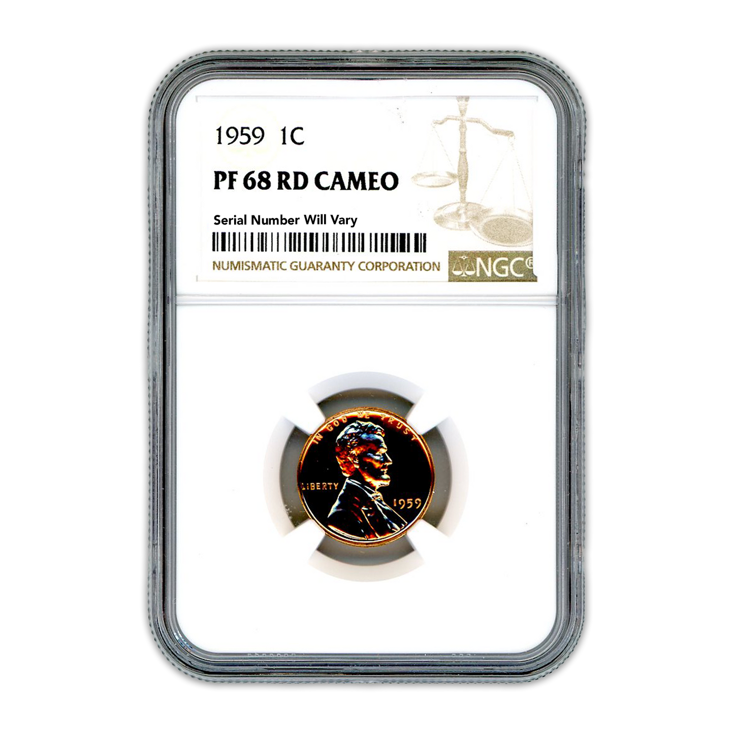 1959 Lincoln Cent -  NGC PF68 RD Cameo