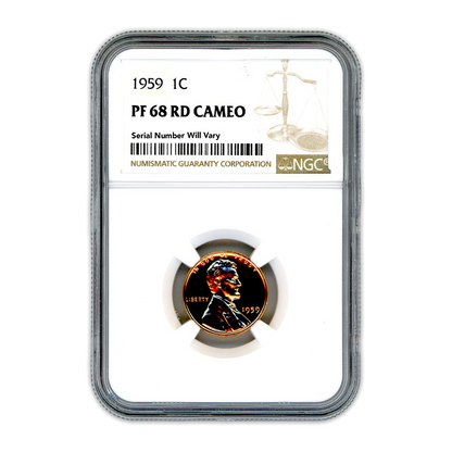 1959 Lincoln Cent -  NGC PF68 RD Cameo