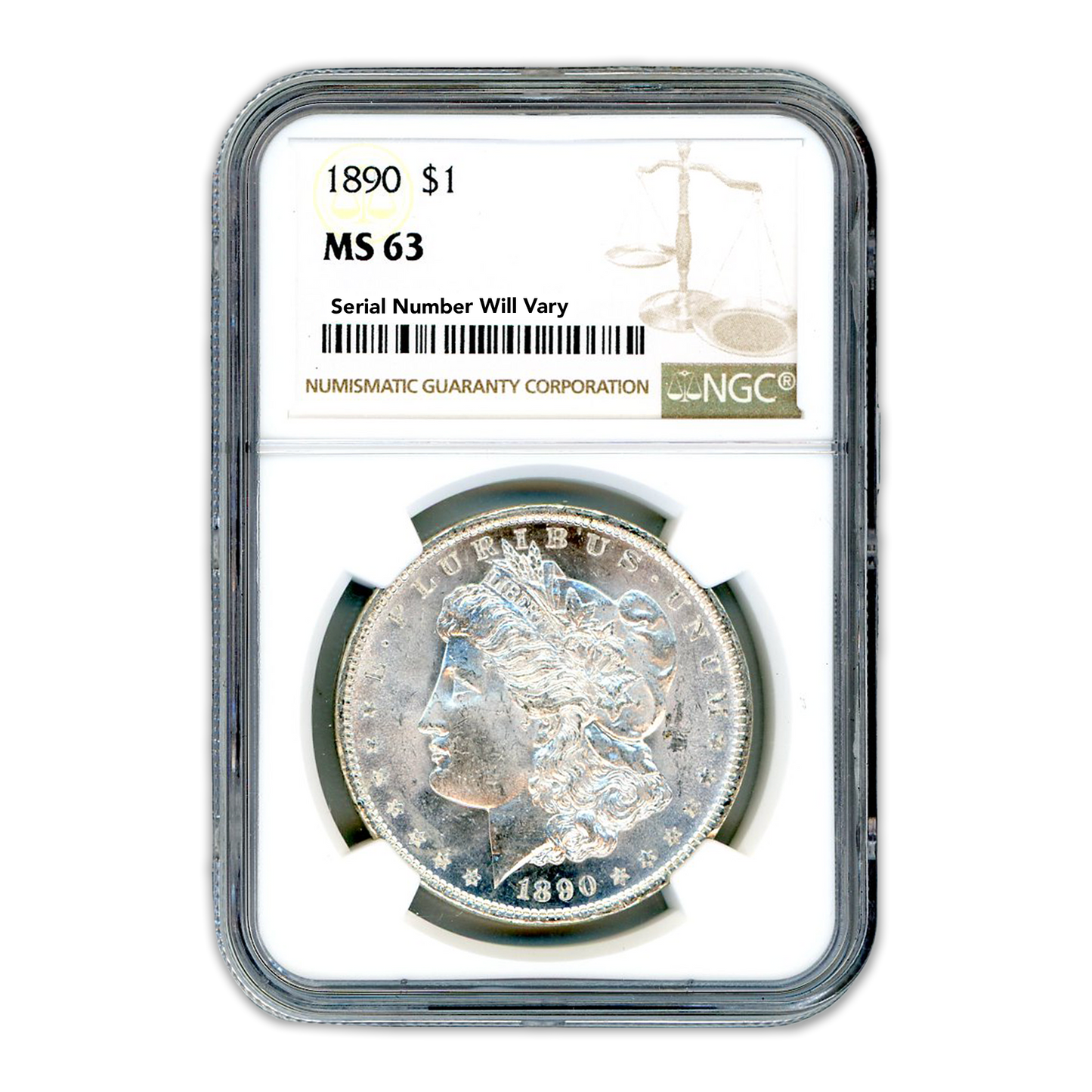 1890 Morgan Silver Dollar San Francisco - NGC MS63