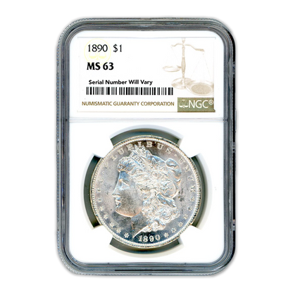 1890 Morgan Silver Dollar San Francisco - NGC MS63