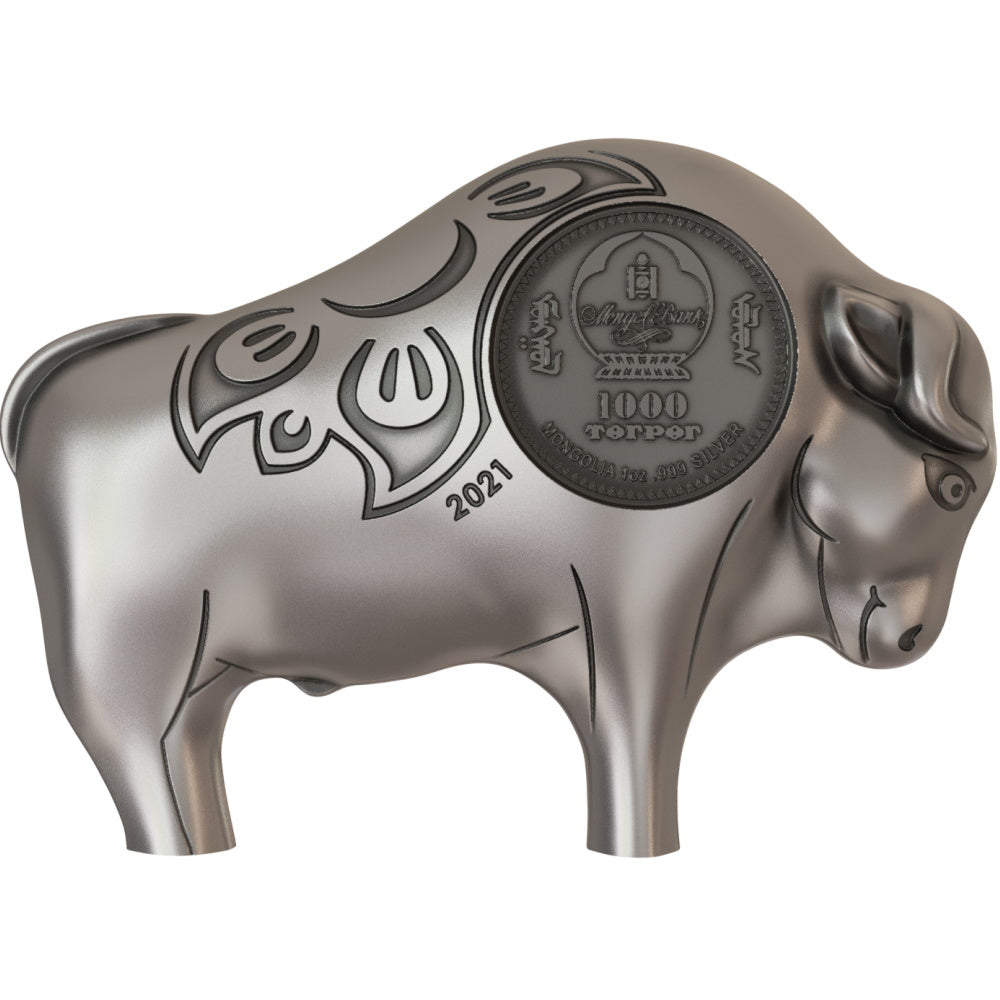 2021 Mongolian Mighty Ox 1 oz Silver in OGP