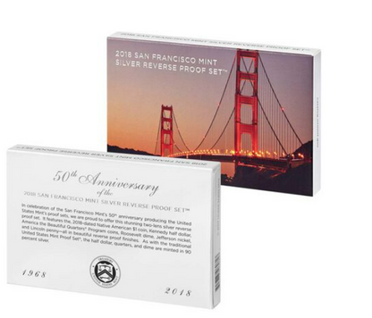 2018  Silver Reverse Proof Set - San Francisco - 10 Coins