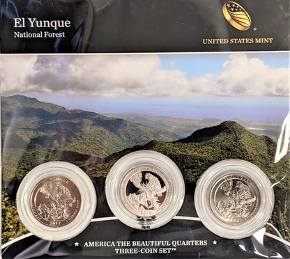America The Beautiful Quarters - National Park Series El Yunque - Three Coin Set
