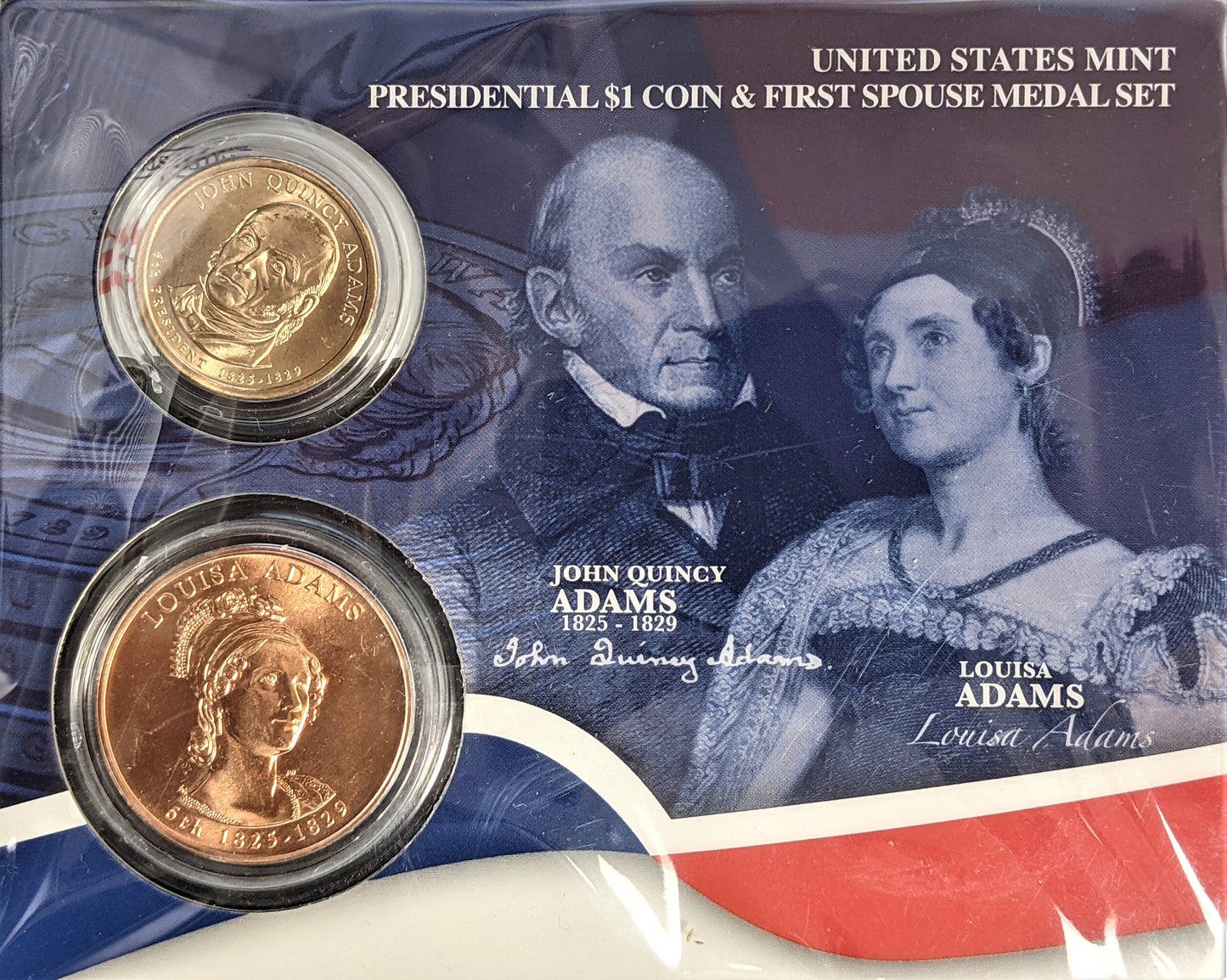 Presidential $1 Coin & First Spouse Bronze Medal Set - John Quincy Adams