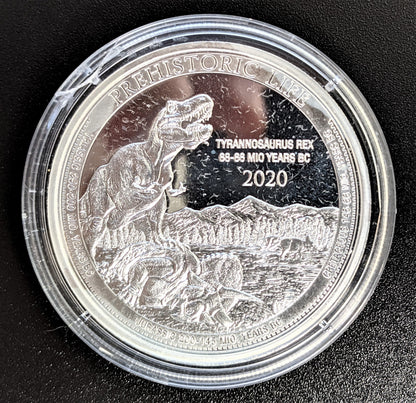 2020 Prehistoric Life T-Rex 1 Oz Silver - Congo - Brilliant Uncirculated
