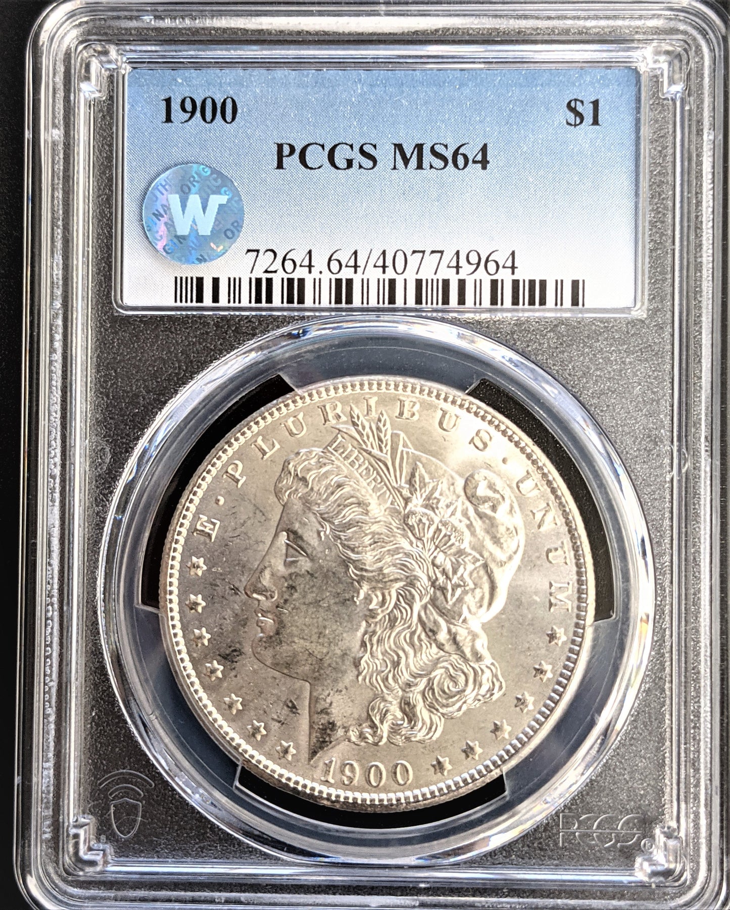 1900 Morgan Silver Dollar Philadelphia - PCGS MS64 Sight White