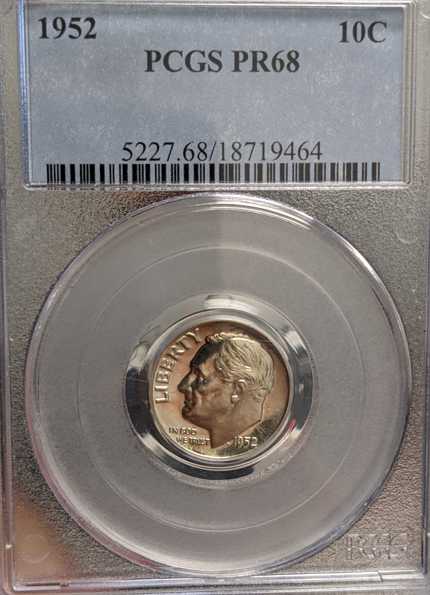 1952 Roosevelt Dime PCGS PR68