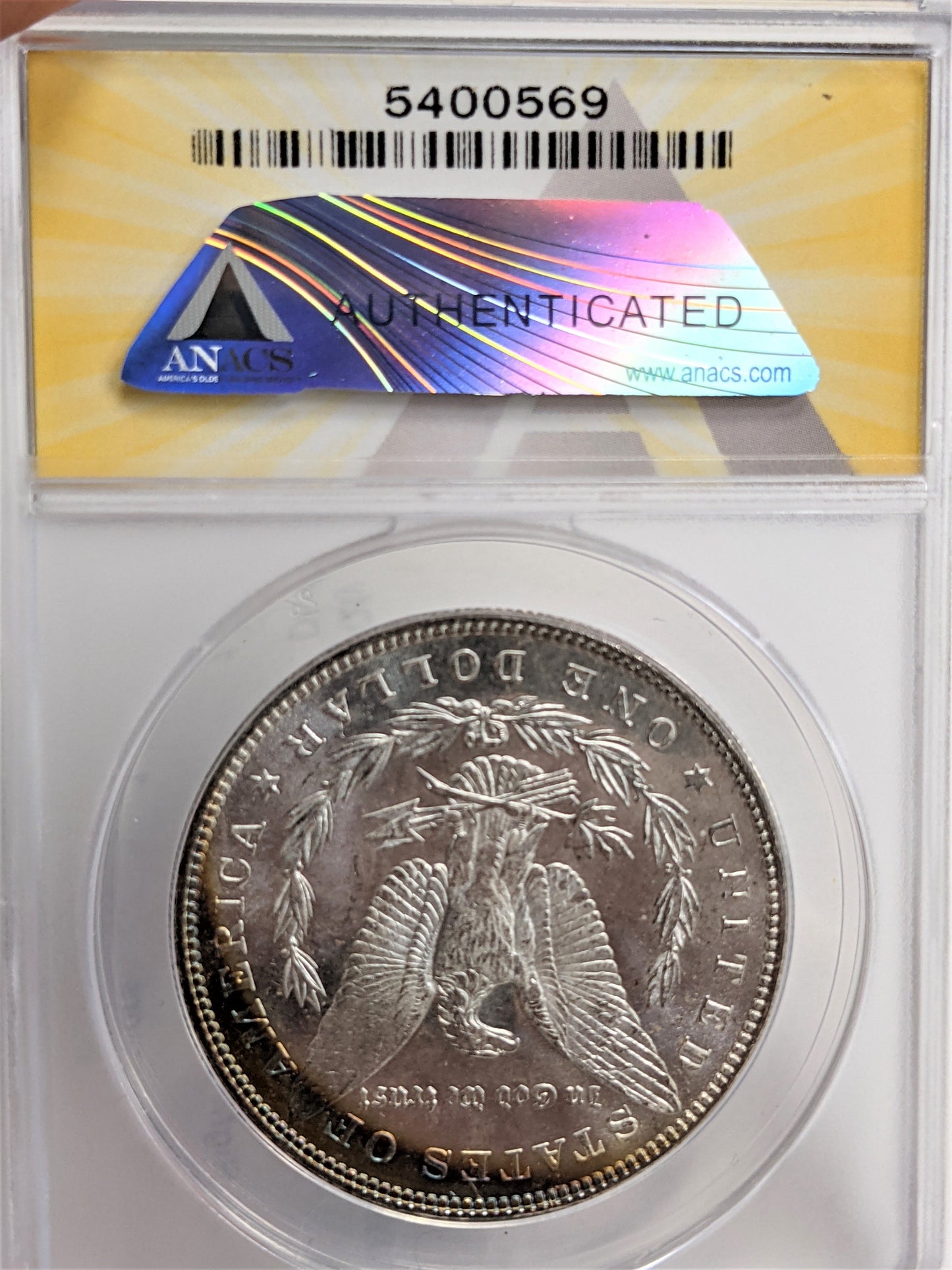 1887 Morgan Silver Dollar Philadelphia - ANACS MS64 PL Toning