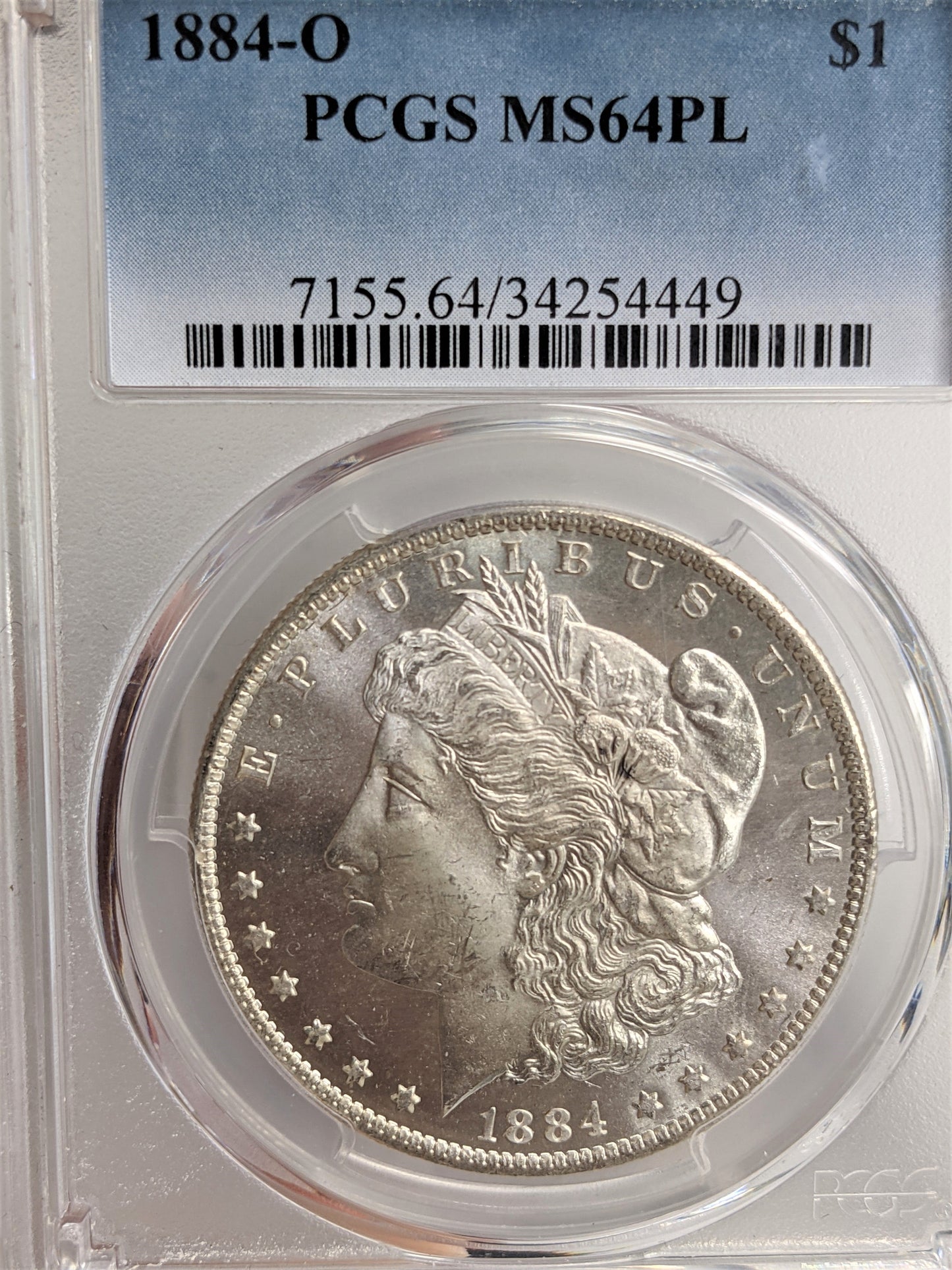 1884 O Morgan Silver Dollar New Orleans - PCGS MS64 PL Prooflike