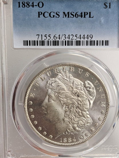 1884 O Morgan Silver Dollar New Orleans - PCGS MS64 PL Prooflike
