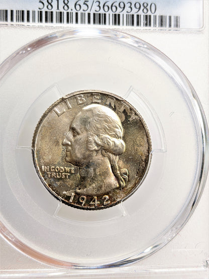 1942 D Washington Silver Quarter PCGS MS65 - Denver