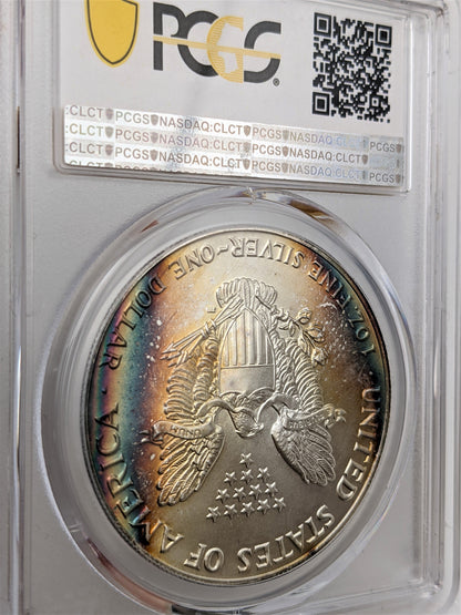 1986 Silver Eagle -Toning - PCGS MS68