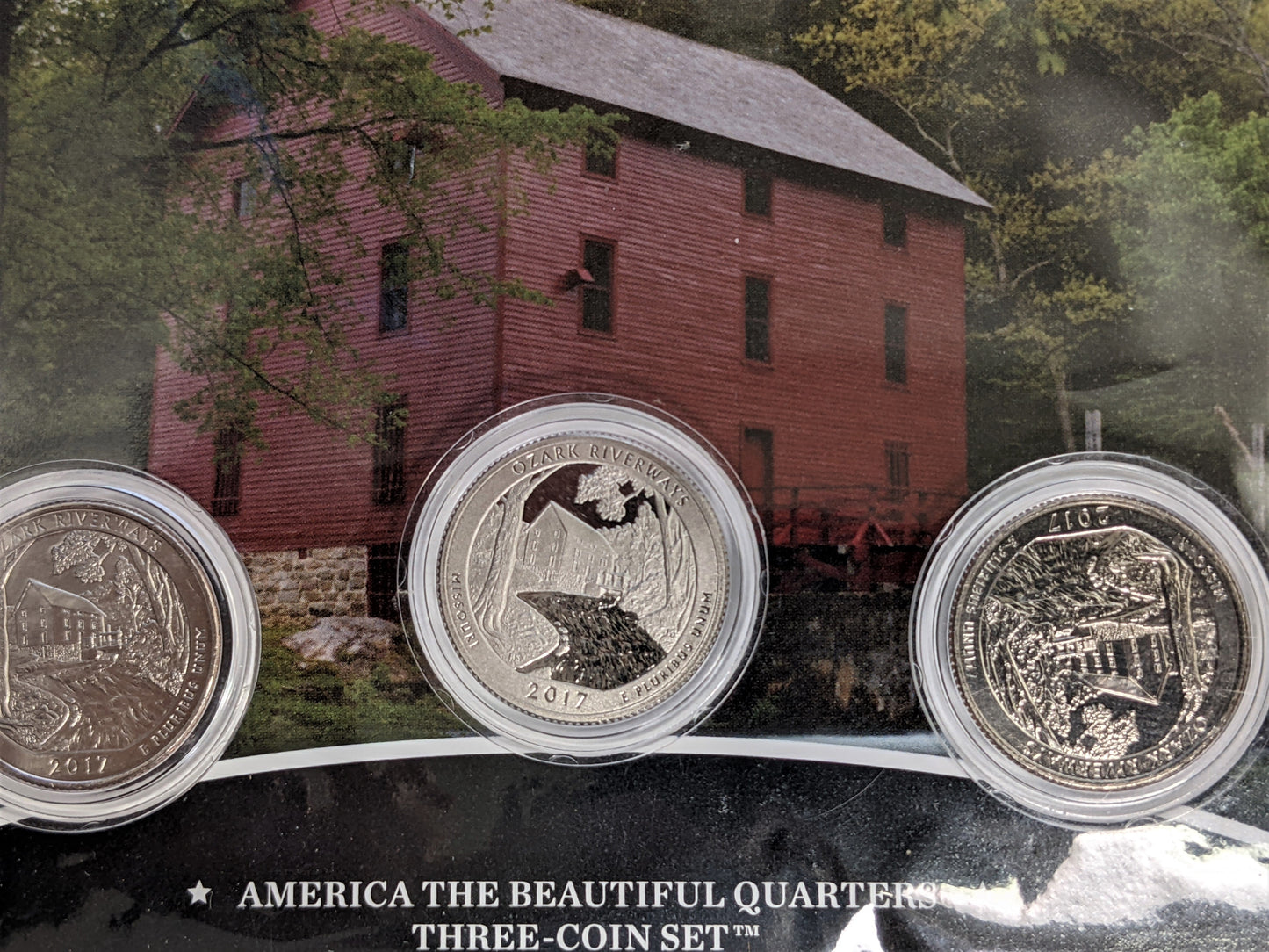 America The Beautiful Quarters - National Scenic Riverways Ozark - Three Coin Set