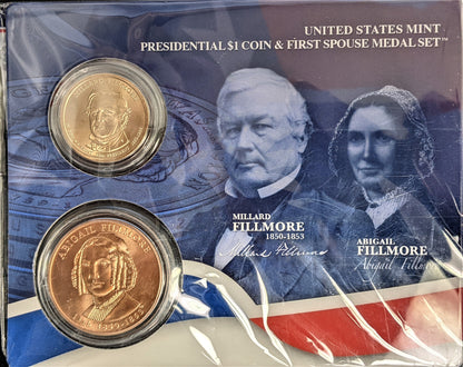 Presidential $1 Coin & First Spouse Bronze Medal Set - Millard Fillmore