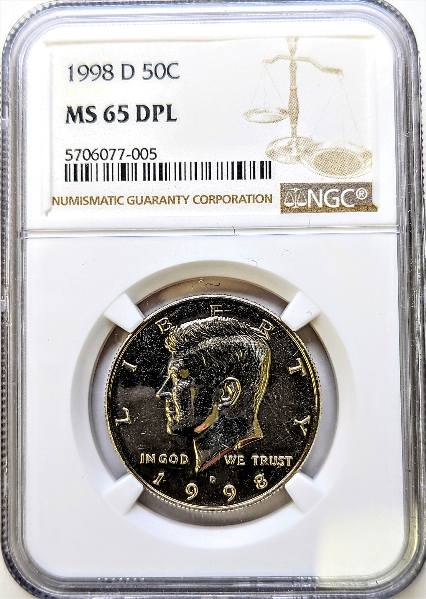 1998 D Kennedy Half Dollar Denver - NGC MS65 DPL