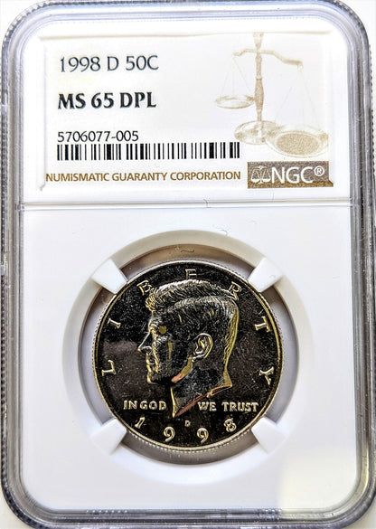 1998 D Kennedy Half Dollar Denver - NGC MS65 DPL