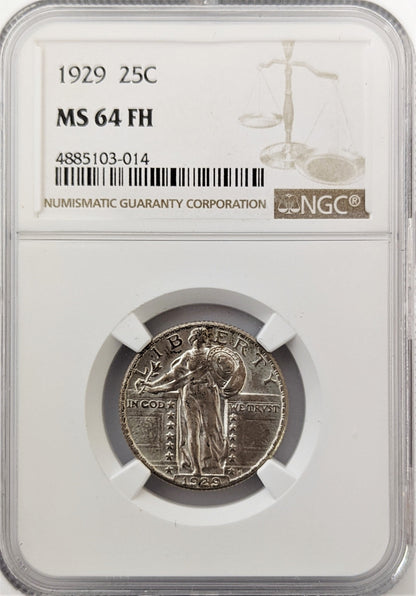 1929 Standing Liberty Quarter Dollar - NGC 64 FH