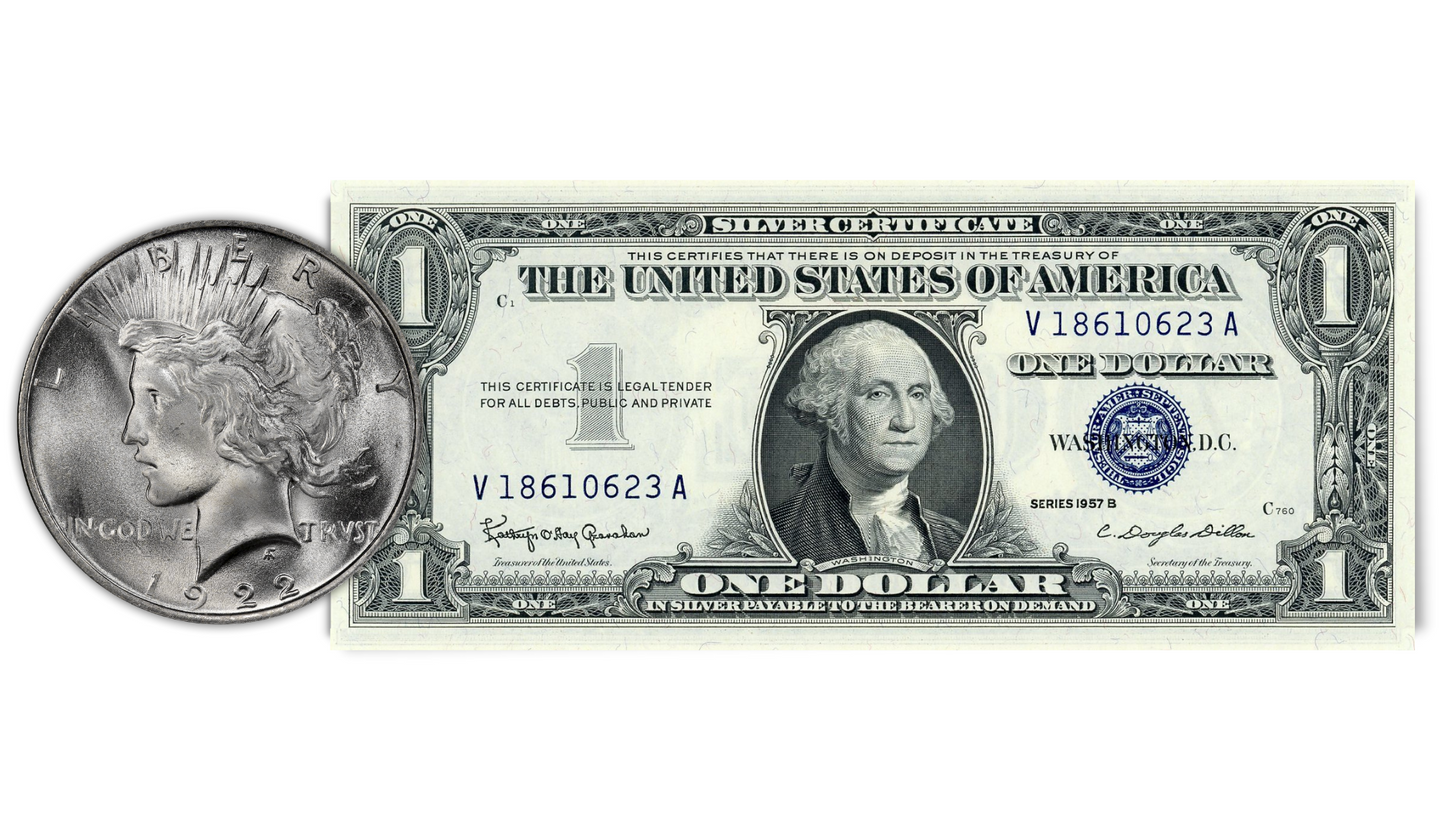 Silver Certificate & Uncirculated Peace Silver Dollar Bundle