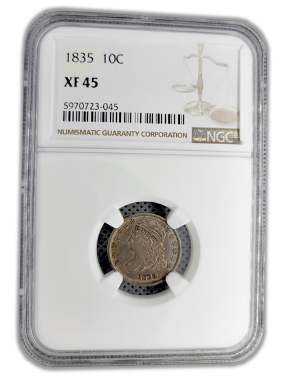 1835 Capped Bust Dime NGC XF 45 Philadelphia