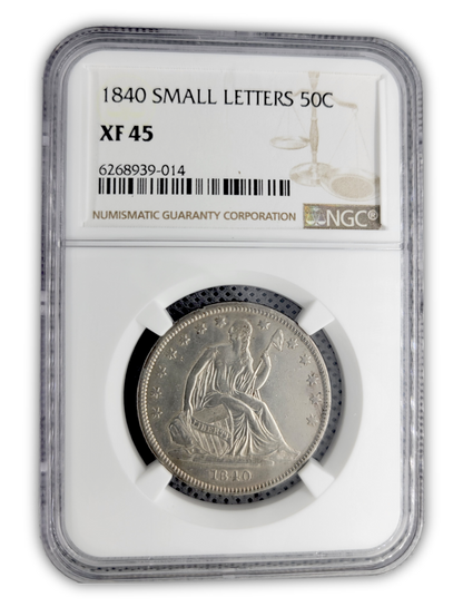 1840 Seated Liberty Half Dollar Philadelphia NGC XF45