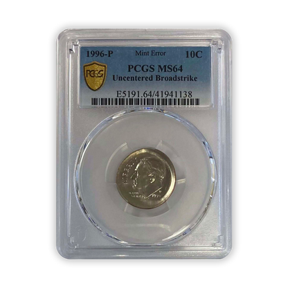 Roosevelt Dime - Broadstruck Out of Collar - PCGS Certified