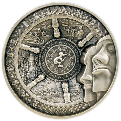 2022 Easter Island 1 Kilo Silver Coin - Multiple Layer Minting