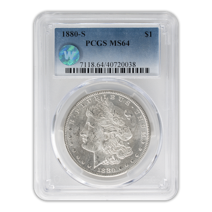 San Francisco Mint Sight White Morgan Silver Dollar - MS64 SW