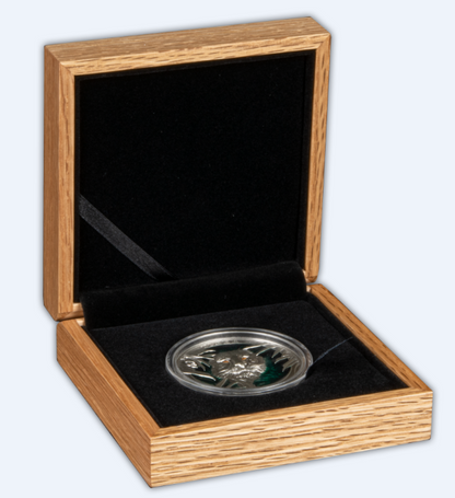 2021 Colours of Wildlife Tiger 3 oz Silver High Relief - Barbados - Antique Finish