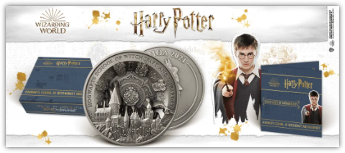 2021 Harry Potter Hogwarts Castle - Samoa - 1 Kg Silver Antiqued