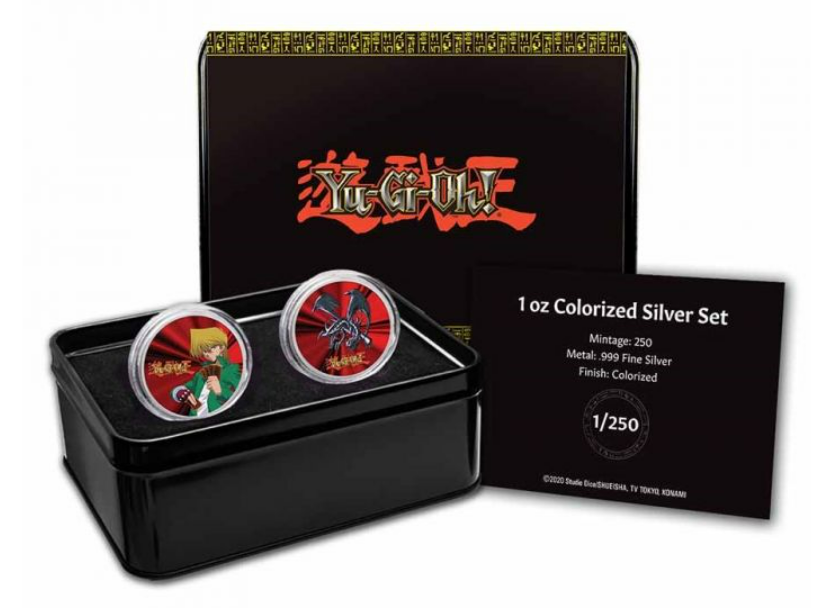 2022 1oz Silver Yu-Gi-Oh Joey Wheeler & Red Eye Dragon Coin Tin Set