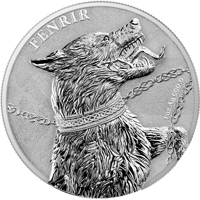 2022 1 oz Germania Fenrir Silver 5 Mark Norse Mythology