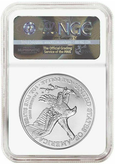 2022 1 oz Silver Eagle - NGC MS70 Santa Claus Label