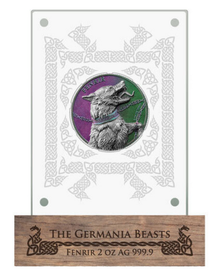 2022 2 oz Germania Fenrir Colorized Silver BU