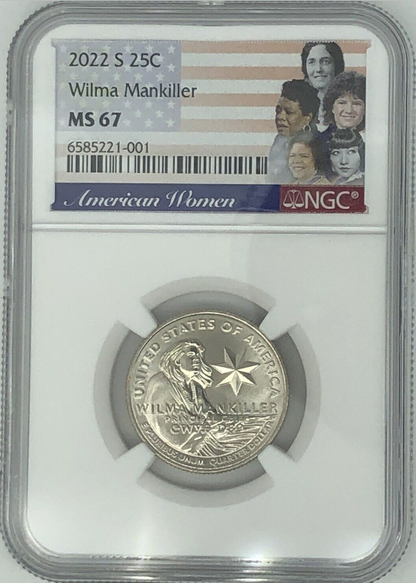 2022 S American Woman Quarter - Wilma Mankiller NGC MS67