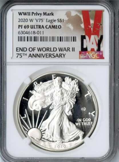 2020 (W) Silver Eagle -  NGC PF69 Ultra Cameo WWII v75 Privy