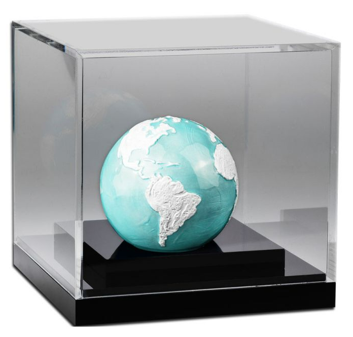 2023 3 oz Barbados Frozen Marble Silver Earth Spherical
