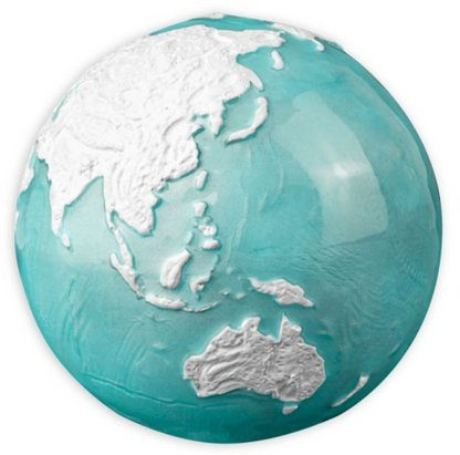 2023 3 oz Barbados Frozen Marble Silver Earth Spherical