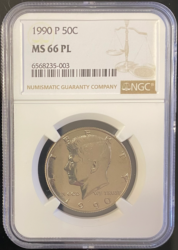 1990 Kennedy Half Dollar Philadelphia NGC MS66 PL