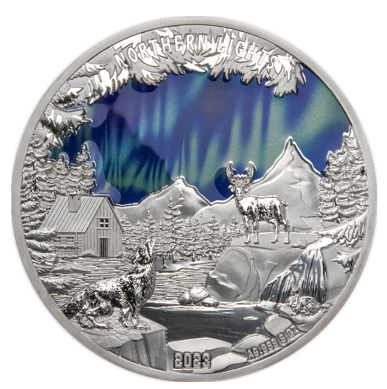 2023 5 oz Colours of Nature Silver - Northern Lights