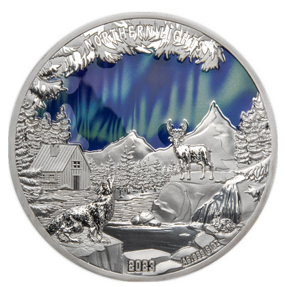 2023 5 oz Colours of Nature Silver - Northern Lights