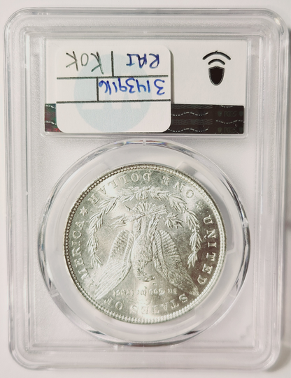 1878 Morgan Silver Dollar 7 Tailfeathers Reverse of 1879- PCGS MS63 Sight White