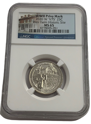 2020 W V75 Weir Farms Quarter Dollar West Point - NGC MS65