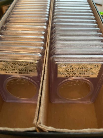 Grab Bag - PCGS Certified PR70 Silver Eagle Doily Labels