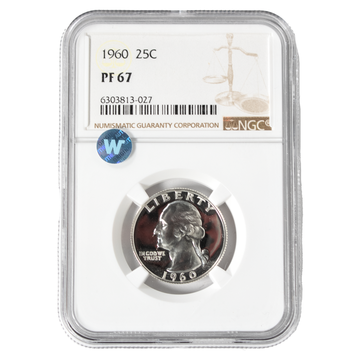 1960 Washington Silver Quarter Philadelphia - NGC PF67 Sight White
