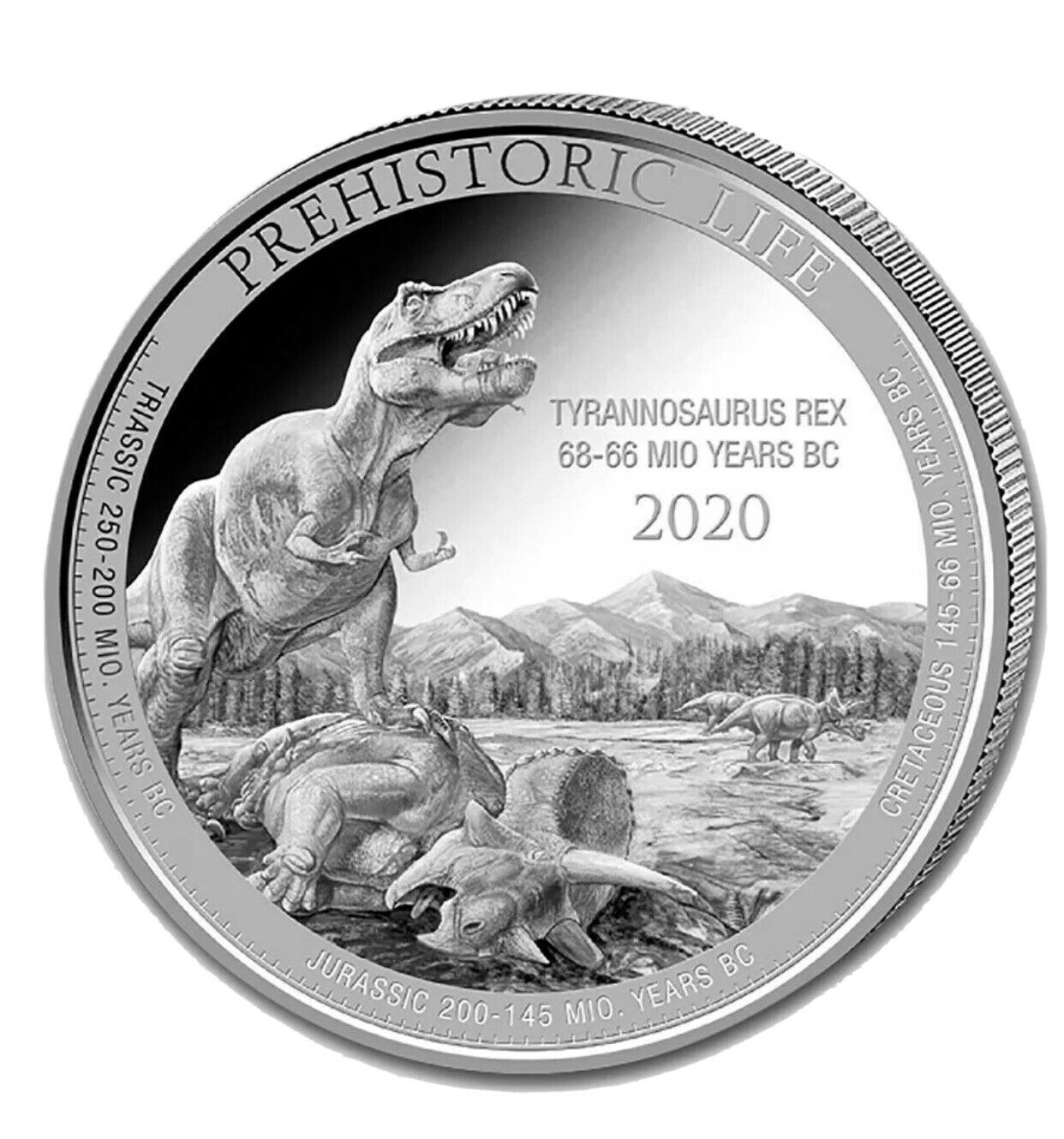 2020 Prehistoric Life T-Rex 1 Oz Silver - Congo - Brilliant Uncirculated