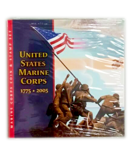2005 Marine Corps Silver Dollar & Stamp Set